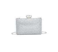 JFY Women's D Shaped Clasp Double-Side Diamante Bag in Silver JFY Silver One Size