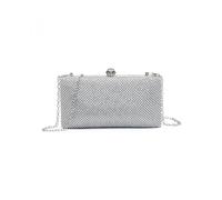 JFY Women's Diamante Clasp Double Side Diamante Bag in Silver
