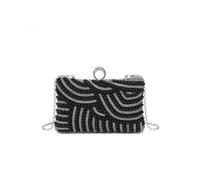 JFY Women's Diamante On The Front Single Side Pearl Bag in Black JFY Black One Size