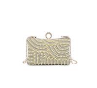 JFY Women's Diamante On The Front Single Side Pearl Bag in Gold JFY Gold One Size