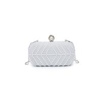 JFY Women's Diamante On The Front Single Side Pearl Bag in Silver JFY Silver One Size