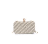 JFY Women's Diamante Single Side Pearl Bag in Gold JFY Gold One Size