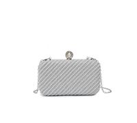 JFY Women's Diamante Single Side Pearl Bag in Silver JFY Silver One Size
