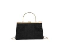 JFY Women's Elegant Pleated Clutch Evening Bag With Metal Handle in Black JFY Black One Size