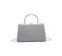 JFY Women's Elegant Pleated Clutch Evening Bag With Metal Handle in Grey JFY Grey One Size