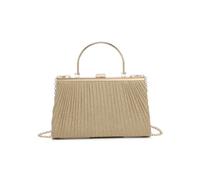 JFY Women's Elegant Pleated Clutch Evening Bag With Metal Handle in Rose Gold JFY Rose Gold One Size