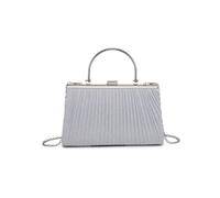 JFY Women's Elegant Pleated Clutch Evening Bag With Metal Handle in Silver JFY Silver One Size