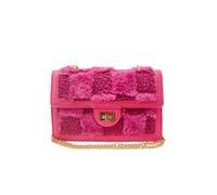 JFY Women's Faux Fur Flap With Metal Twist Clasp Cross Body Bag in Fuchsia JFY Fuchsia One Size