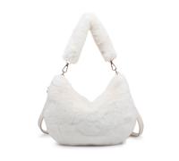 JFY Women's Faux Fur Fluffy Handle Shoulder Bag in Beige JFY Beige One Size