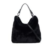 JFY Women's Faux Fur Top Zip Closure Shoulder Bag in Black JFY Black One Size