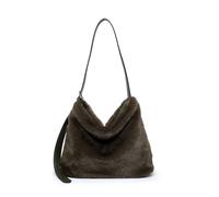 JFY Women's Faux Fur Top Zip Closure Shoulder Bag in Green JFY Green One Size