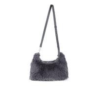 JFY Women's Faux Fur Zip Top Closure Cross Body Bag in Grey JFY Grey One Size