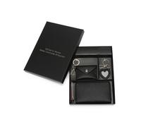 JFY Women's Faux Leather 3 In 1 Purse Gift Set in Black