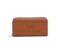 JFY Women's Faux Leather Snap-Fastening Purse With 12 Card Slots in Brown