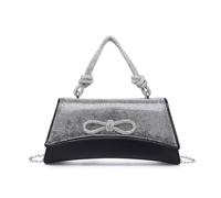 JFY Women's Flap Knot Unique Shape Single Side Diamante Bag in Black JFY Black One Size