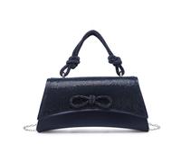 JFY Women's Flap Knot Unique Shape Single Side Diamante Bag in Navy JFY Navy One Size