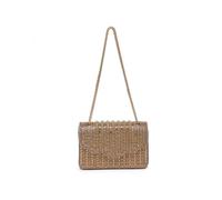 JFY Women's Flap Over Lid Zip Top Closure Double Side Diamante Bag in Gold JFY Gold One Size