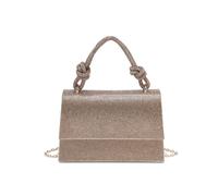 JFY Women's Flap Rhinestone Embedded Knots Top Handle Diamante Clutch Bag in Gold JFY Gold One Size