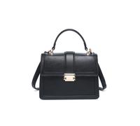 JFY Women's Flap Top Handle Metal Push Lock Grab Bag in Black JFY Black One Size