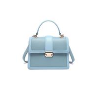 JFY Women's Flap Top Handle Metal Push Lock Grab Bag in Light Blue JFY Light Blue One Size