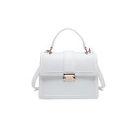 JFY Women's Flap Top Handle Metal Push Lock Grab Bag in White JFY White One Size