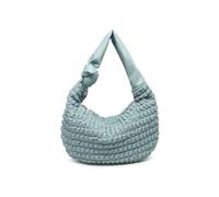 JFY Women's Half Moon Quilted Zip Top Cross Body Bag in Light Blue