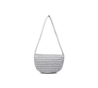 JFY Women's Half Moon Quilted Zip Top Cross Body Bag in Light Grey JFY Light Grey One Size