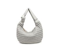 JFY Women's Half Moon Quilted Zip Top Cross Body Bag in Light Grey JFY Light Grey One Size
