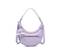 JFY Women's Half Moon Shape Flower Charm Zip Top Grab Bag in Purple JFY Purple One Size