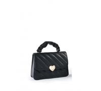JFY Women's Heart Shape Badge Quilted Pattern Crossbody Bag/ Grab Bag in Black JFY Black One Size