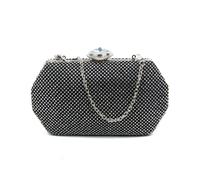 JFY Women's Hexagon Shape Crystal Clasp Double-Side Diamante Bag in Black JFY Black One Size