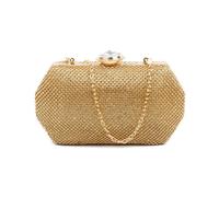 JFY Women's Hexagon Shape Crystal Clasp Double-Side Diamante Bag in Rose Gold JFY Rose Gold One Size