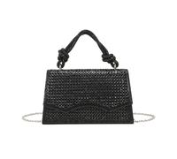 JFY Women's Knotted Top Handle Single Side Diamante Clutch Bag in Black JFY Black One Size