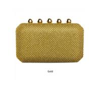 JFY Women's Little Metal Balls Oversize Double Side Diamante Bag in Gold