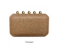 JFY Women's Little Metal Balls Oversize Double Side Diamante Bag in Rose Gold