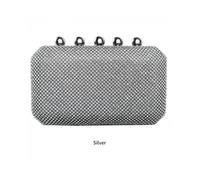 JFY Women's Little Metal Balls Oversize Double Side Diamante Bag in Silver