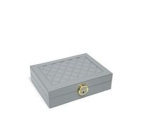 JFY Women's Lockable Jewellery Storage Box With Hooks in Grey JFY Grey