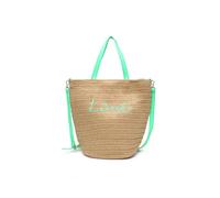 JFY Women's Long Handle Woven Straw Bucket Beach Bag in Green JFY Green