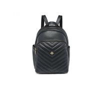 JFY Women's Metal Bee Quilted Chevron Pattern Backpack in Black