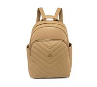 JFY Women's Metal Bee Quilted Chevron Pattern Backpack in Khaki