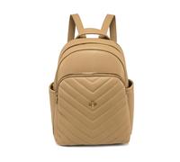 JFY Women's Metal Bee Quilted Chevron Pattern Backpack in Khaki JFY Khaki