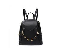 JFY Women's Metal Chain 2-In-1 Backpack/Crossbody in Black JFY Black