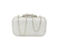 JFY Women's Metal Clasp Double-Side Diamante Bag in Silver JFY Silver One Size
