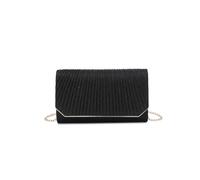 JFY Women's Metal Trim Along The Edge Glitter Clutch Bag in Black JFY Black One Size