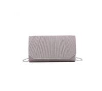 JFY Women's Metal Trim Along The Edge Glitter Clutch Bag in Pink