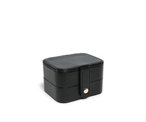 JFY Women's Mirror 2 Layers Jewellery Storage Box in Black JFY Black