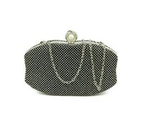 JFY Women's Octagon Shape Ring Clasp Double-Side Diamante Bag in Black JFY Black One Size