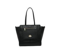 JFY Women's Oversize Bee Badge Zipped Pockets Top Zipped Tote Bag in Black JFY Black