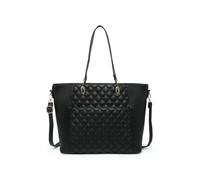 JFY Women's Oversize Top Zipped Quilted Diamond Pattern Tote Bag in Black JFY Black