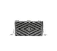 JFY Women's Patterned Single Side Diamante Clutch Bag in Black JFY Black One Size